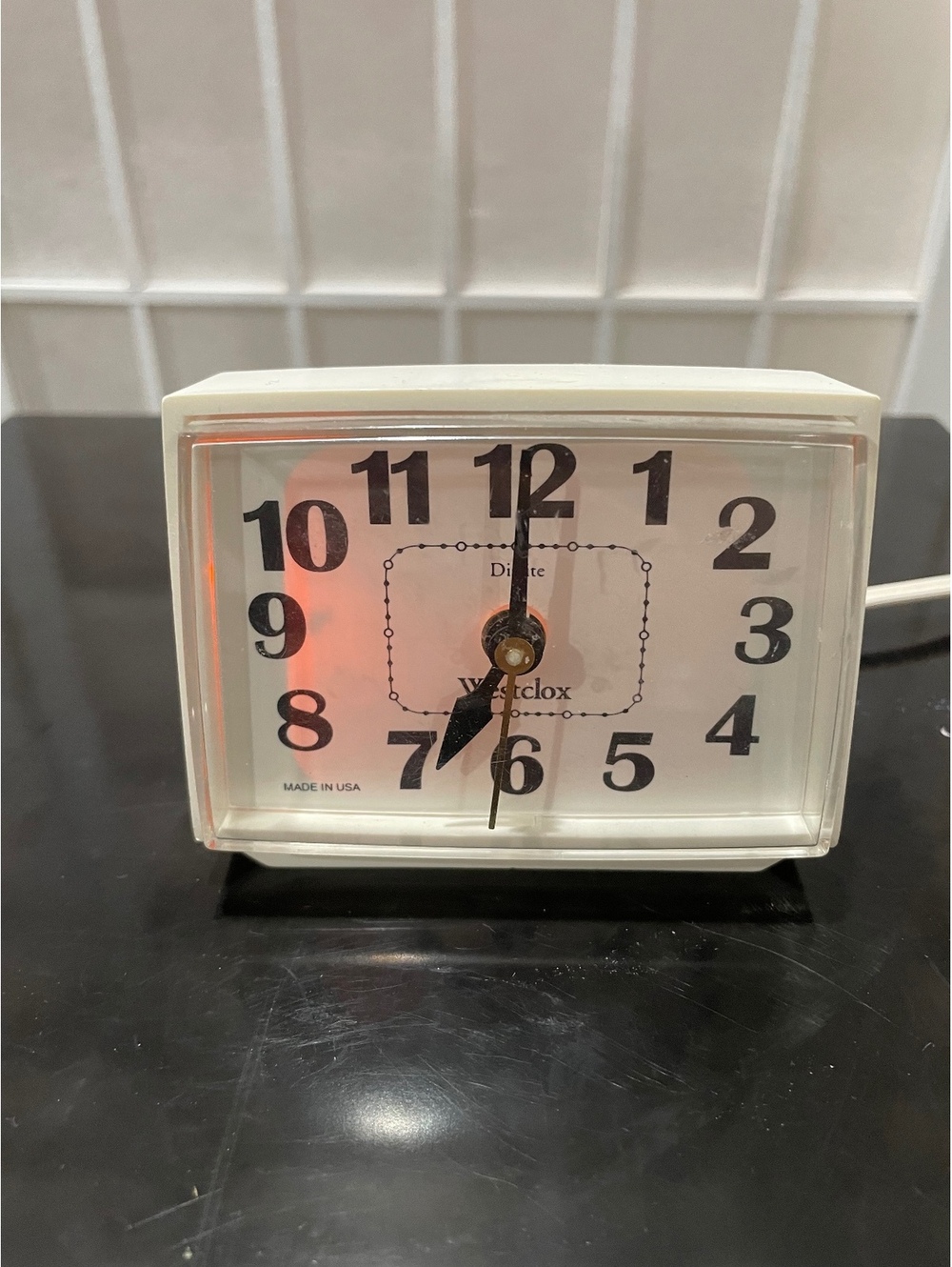 Vintage MCM Westclox DIALITE Electric Alarm Clock Model 22090-22540 Made in USA